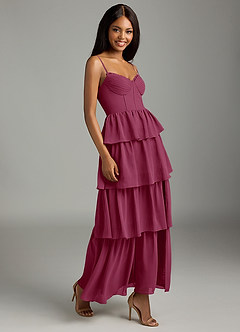 Azazie Kaiden Bridesmaid Dresses Mulberry A-Line Sweetheart Neckline Chiffon Dress image3