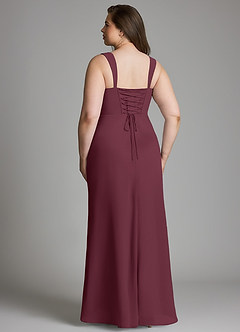 Azazie Agustina Abiti da Damigella Abito Sirena in Chiffon Corsetto Cabernet image10