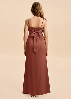 Azazie Christen Junior Klä av A-Line i Stretch Satin Plisserad image5