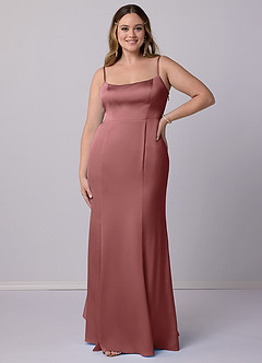 Barbie ♥ Azazie Bridesmaid Dresses Amethyst Mermaid Bow Stretch Satin Dress image9