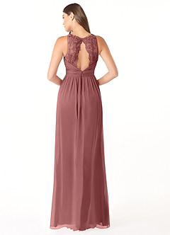 Azazie Luz Bridesmaid Dresses Amethyst A-Line Lace Chiffon Dress image2