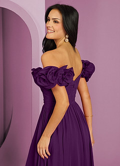 Barbie ♥ Azazie Jurken voor bruidsmeisjes Converteerbaar Jurk van Chiffon met A-Lijn Off the Shoulder Druif image8