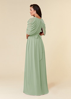 Azazie Olena Mother of the Bride Dresses Dusty Sage A-Line Sequins Chiffon Dress image4