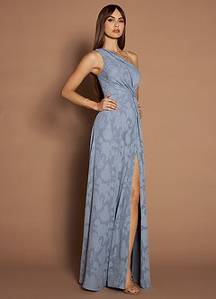 Hermosa Powder Blue One Shoulder Maxi Dress image4