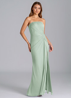 Azazie Mariya Vestidos de damas de honor Vestido de Agave de Malla de Corte Sirena con Sin tirantes image3