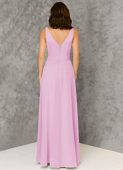 Azazie Kori Bridesmaid Dresses Candy Pink A-Line Pleated Chiffon Dress image2