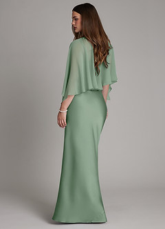Azazie Ambra Bridesmaid Dresses Matcha Mermaid Pleated Stretch Satin Dress image2