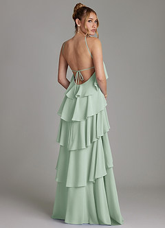Azazie Deena Bridesmaid Dresses Agave A-Line Ruched Chiffon Dress image2