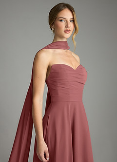 Azazie Ayla Abiti da Damigella Abito A-Line in Chiffon Scollo a Cuore Ametista image6