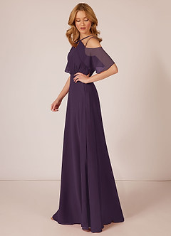 Azazie Adele Bridesmaid Dresses A-Line Ruched Chiffon Floor-Length Dress image3