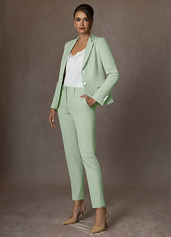 front Whitney Vert Sauge Ensemble pantalon structuré et extensible