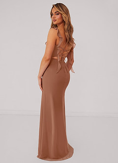 Barbie ♥ Azazie Bridesmaid Dresses Bronzer Mermaid Corset Chiffon Dress image5