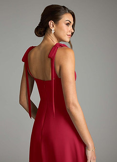 Azazie Debra Bridesmaid Dresses Scarlet A-Line with Pockets Chiffon Convertible Dress image9