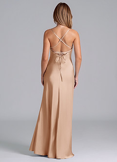 Azazie Seema Bridesmaid Dresses English Rose Mermaid Corset Stretch Satin Dress image7