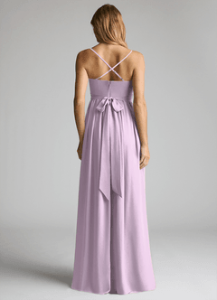 Azazie Llana Zwangerschaps Bruidsmeisjekleding A-Lijn Chiffon Vloerlengte Jurk image4