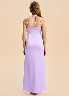 Azazie Nova Junior Lilac A-Line Pleated Stretch Satin Dress image2