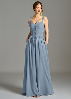 Azazie Porscha Suknie dla druhen Linia A Dekolt w kształcie serca Szyfon Do ziemi Sukienka image1