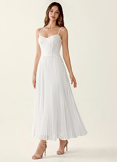 Isolde White Lace A-line Corset Maxi Dress image3
