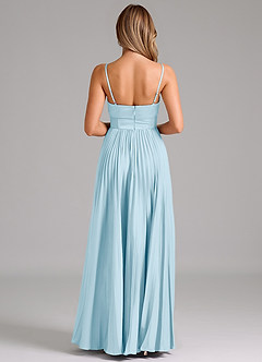 Azazie Tyla Bridesmaid Dresses Sky Blue A-Line Sweetheart Neckline Stretch Satin Dress image2