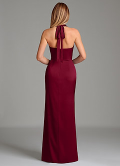 Azazie Serenity Bridesmaid Dresses Burgundy Mermaid Sweetheart Neckline Stretch Satin Dress image6