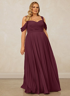 Christian Siriano Bridal for Azazie 1013 Brautjungfernkleider A-Linie Schulterfrei Chiffon Kleid Cabernetrot image10