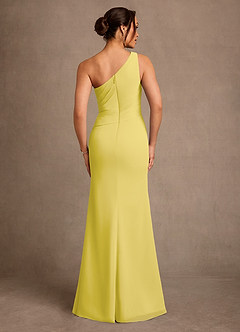 Azazie Floy Mother of the Bride Dresses Canary Sheath One Shoulder Chiffon Dress image3