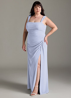 Azazie Jesaphine Abiti da Damigella Abito Tubino in Chiffon Fiocco Lavanda image11