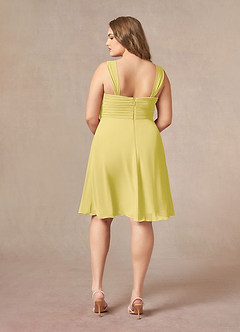 Azazie Olivia Suknie dla Matki Panny Młodej Linia A Pofałdowany Szyfon Długość do kolan Sukienka image11