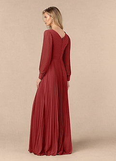 Azazie Zina Mother of the Bride Dresses Rust A-Line Pleated Chiffon Dress image3