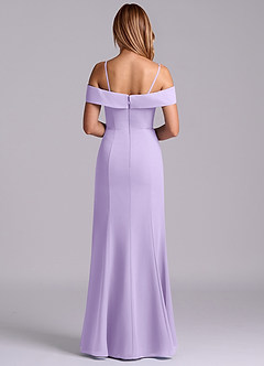 Azazie Luciana Robes de demoiselle d'honneur Robe Fourreau Convertible en Mousseline de soie Épaule décolletée Lilas image2