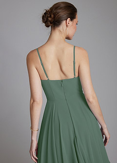 Azazie Zaina 신부 들러리 드레스 A라인 쉬폰 바닥 길이 드레스 image6