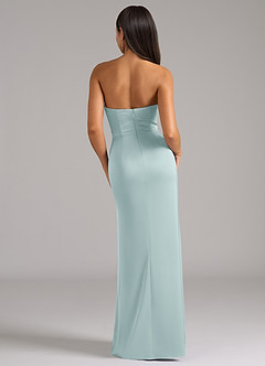Azazie Marla Bridesmaid Dresses Mist Sheath Strapless Stretch Satin Convertible Dress image6