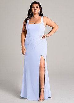 Azazie Mero Jurken voor bruidsmeisjes Jurk van Chiffon met Kolom Geplooid Lavendel image9