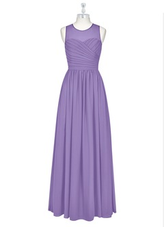 Azazie Nina Bridesmaid Dresses Tahiti A-Line Pleated Chiffon Dress image6