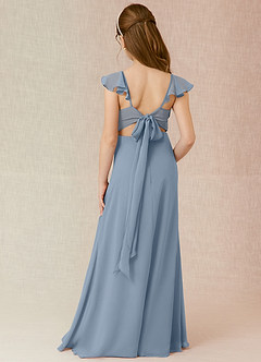 Azazie Everett Junior Dusty Blue A-Line Chiffon Dress image1