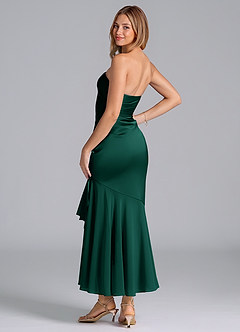 Azazie Danie Final Sale Emerald Sheath Strapless Chiffon Dress image2
