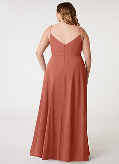 Azazie Daenerys Vestidos de damas de honor Vestido de Arcilla de Gasa de Corte en A con Vaca image9