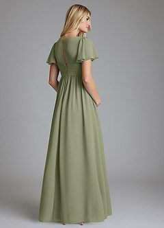 Azazie Verna Maternity Bridesmaid Dresses A-Line V-Neck Ruched Chiffon Floor-Length Dress image2