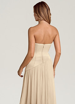 Azazie Tierney Bridesmaid Dresses Champagne A-Line Strapless Chiffon Convertible Dress image5