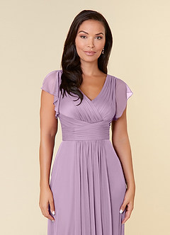 Azazie Reneya Mother of the Bride Dresses Wisteria A-Line Pleated Mesh Dress image5