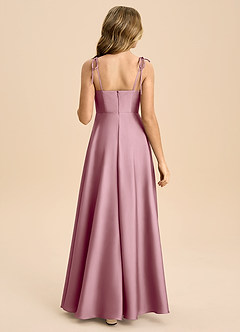 Azazie Popsy Junior Klä av A-Line i Stretch Satin Rosett image3