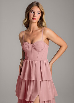 Azazie Alanna Bridesmaid Dresses Dusty Rose A-Line Sweetheart Neckline Chiffon Dress image2