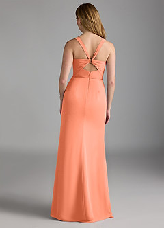 Azazie Mero Vestidos de damas de honor Vestido de Atardecer de Gasa de Corte Recto con Plisado image3