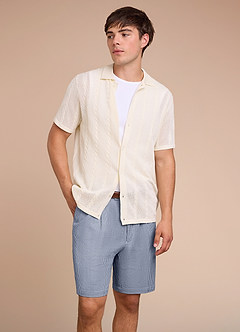 front Gavin Striped Seersucker Shorts