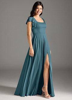 Azazie Bondi Bridesmaid Dresses Bermuda A-Line Ruched Mesh Dress image6