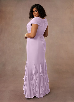 Azazie Bailora Mother of the Bride Dresses Frosted Lilac Mermaid Ruched Chiffon Dress image9