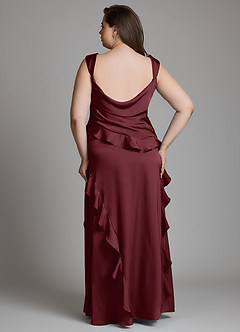 Azazie Sloane Bridesmaid Dresses Cabernet A-Line Sweetheart Neckline Stretch Satin Dress image14