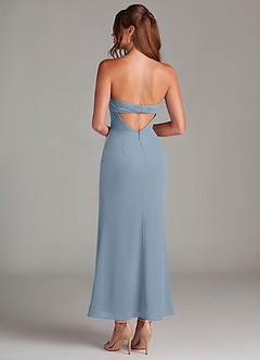 Azazie Leonis At-home Try On Dresses Dusty Blue Mermaid Strapless Chiffon Convertible Dress image5