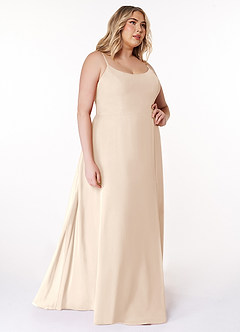 Azazie Moira Bridesmaid Dresses White Alabaster A-Line Scoop Chiffon Dress image11