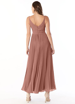 Azazie Raychelle Bridesmaid Dresses Cedar Rose A-Line V-Neck Chiffon Dress image2